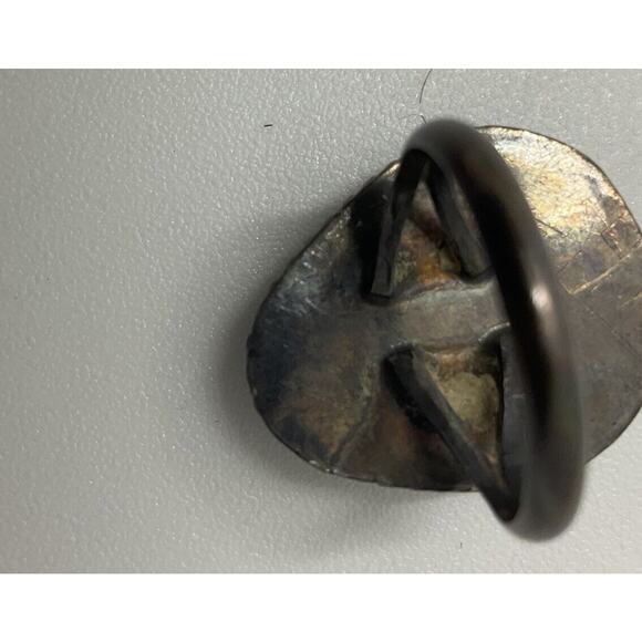 Vintage Native American 925 Sterling Turquoise Ring Size 8 Genuine Signed - Picture 5 of 8